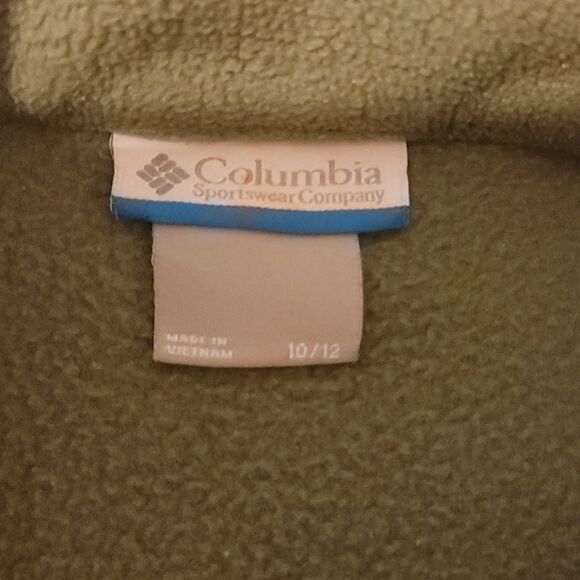 GirlColumbia Sportswear Youth Large 10/12 Fleece Full Zip Green High Neck Jacket - Picture 4 of 9